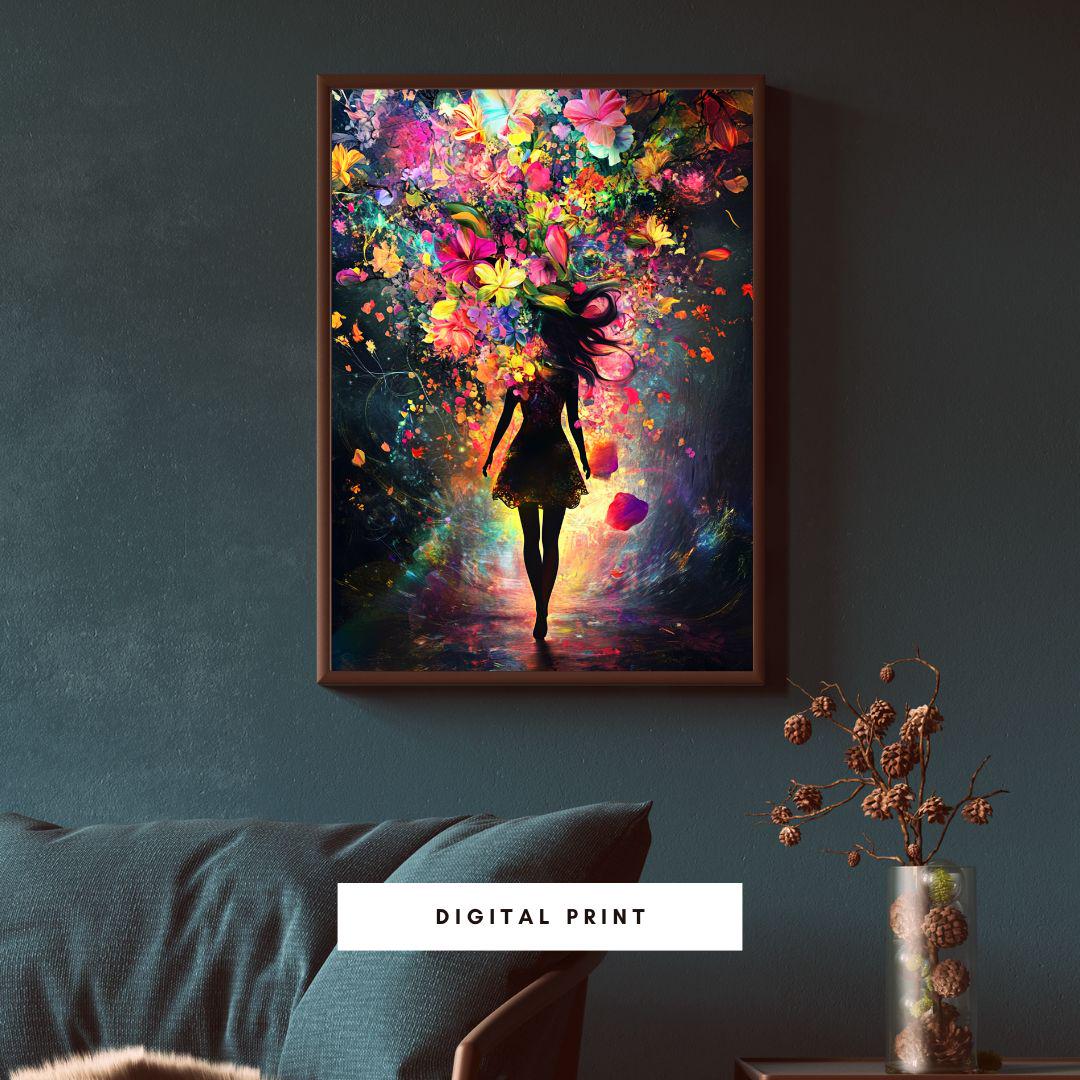 store product block Blooming Radiance - Silhouette Art poster