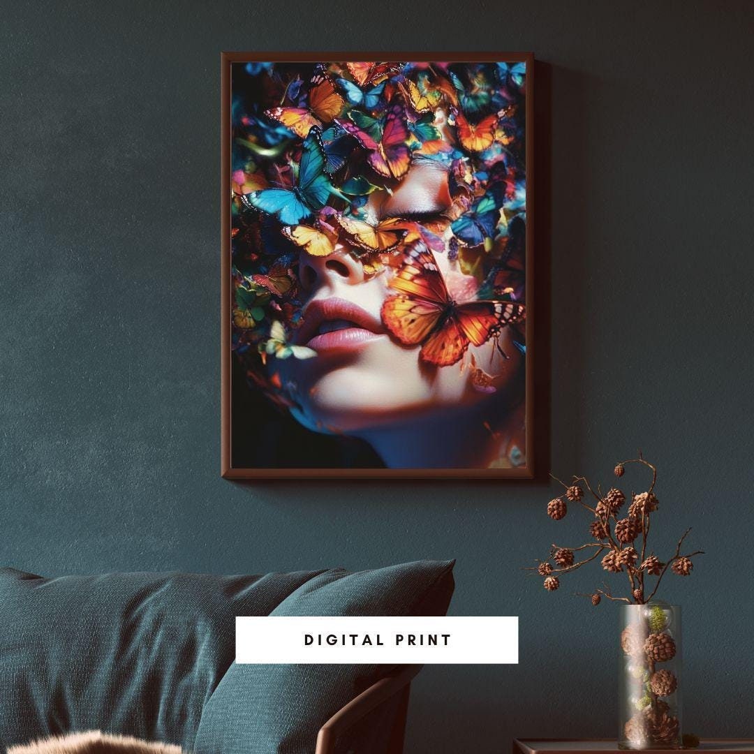 store product block Butterfly Whisper - Surreal Portrait Art poster