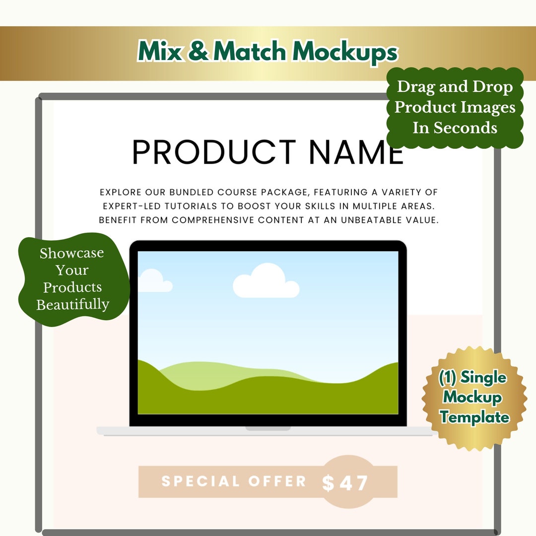 Digital Bundle Mockup | Digital Product Mockup | Course Mockup Template ...