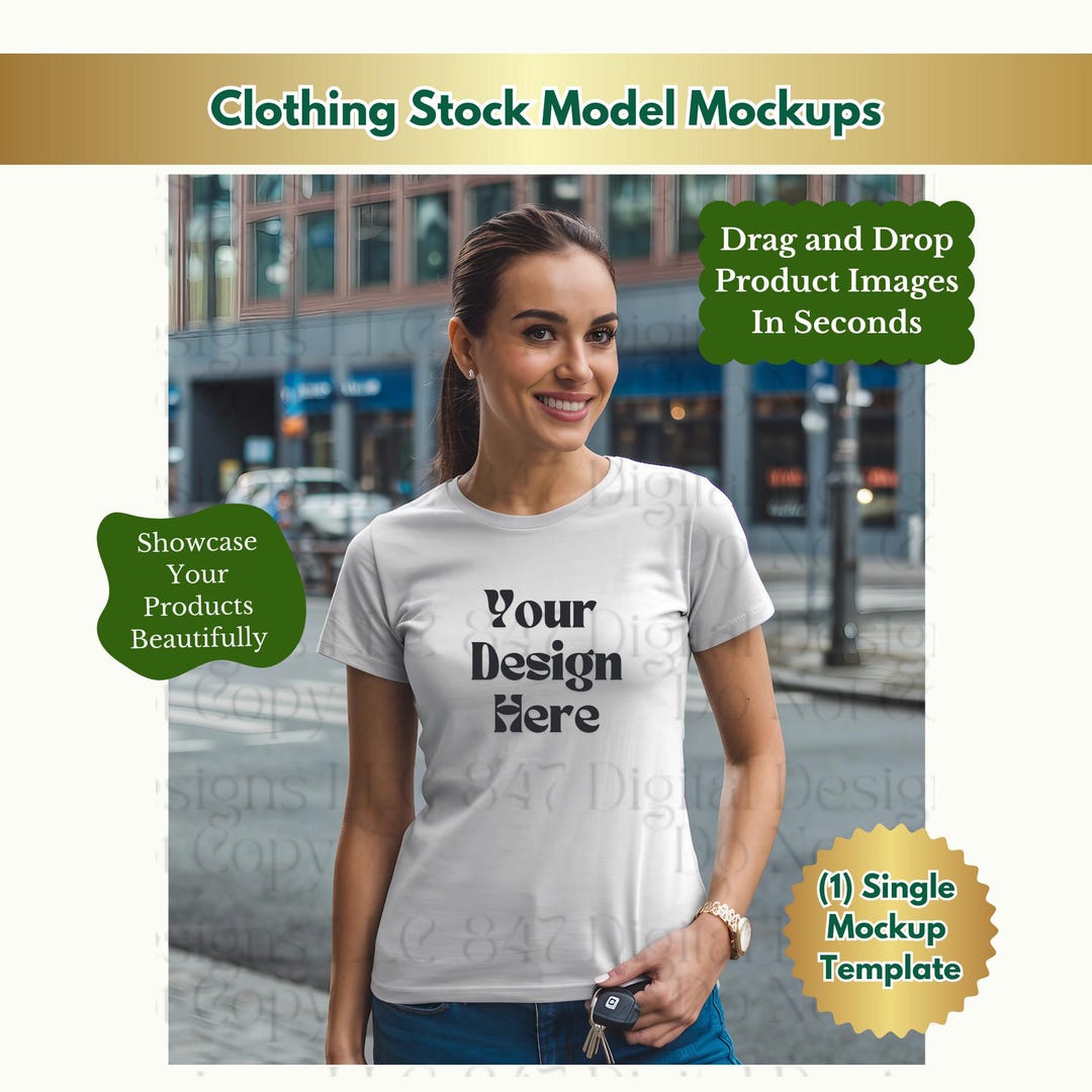 Model Shirt Example Female T Shirt Model Stock Image | Bella Canvas Shirt | Tee Mock | Top ...