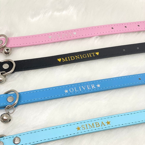 Personalized dog leather collar engraved dog collar adjustable custom dog collar gift for dog lover puppy collar small dog collar