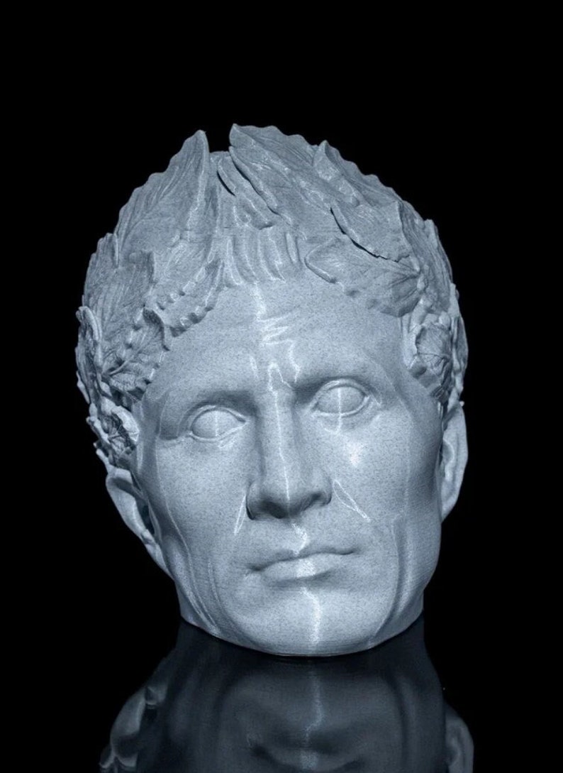 On top of every Caesar's head lies a crown, but this one prefers headphones!