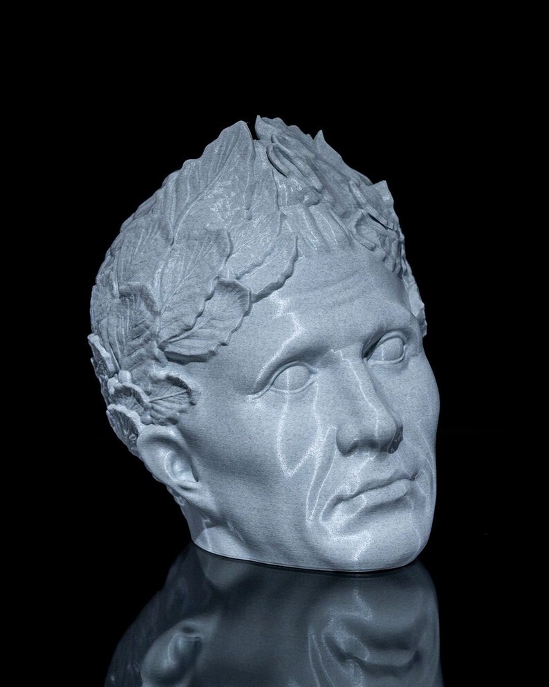 Head of Rome Headphone holder Head Statue Home Decor Gift for her Gift for him Minimalist Decor Roman Emperor Roman Empire Office decor image 3