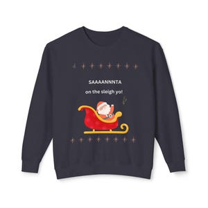 Santa on the beat Sweatshirt, Christmas Crewneck Jumper, Holiday Santa Claus Top, Festive Winter Apparel, Xmas Pullover Shirt