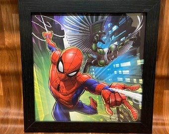 スパイダーマン vs. ヴァルチャー 額入りプリント - Etsy 日本