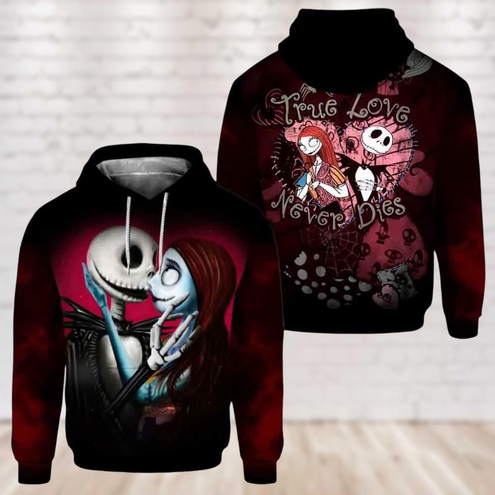 Sudadera Con Capucha De Jack Y Sally Skellington Enamorados / Diseño De