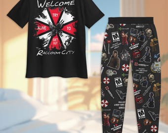 Raccoon City Pajamas, Umbrella Corporation Pajamas Set, Resident Evil Pj Set, Resident Evil Women Pajamas, Resident Evil Gift
