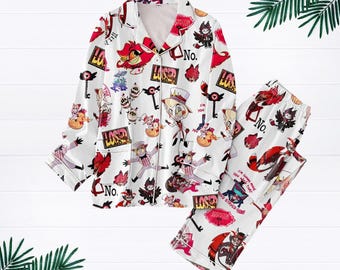 Camisa del Hotel Hazbin, Conjunto de pijamas del Hotel Hazbin, Pijamas del Hotel Hazbin, Regalo del Hotel Hazbin, Camisa Alastor, Pijamas de Mujer Alastor Hazbin