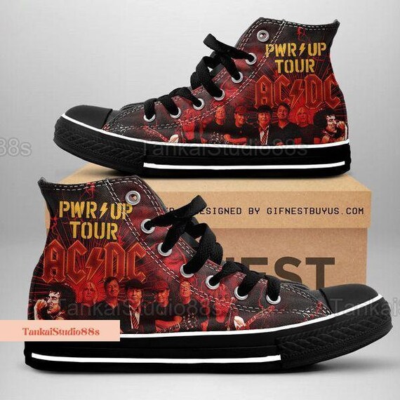 Acdc Pwr up Tour Shoes Pwr up Tour 2024 Men Shoes Acdc Rock Band Girl Shoes Acdc Band Merch Acdc Fan Gift Hightop Shoes Etsy