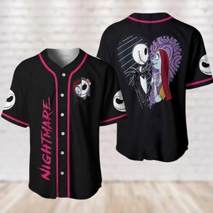 Jack And Sally Baseball Jersey, Nightmare Before Jersey Shirt, Disney Couple Baseball Shirt, Jack Skellington Shirt Halloween Gift