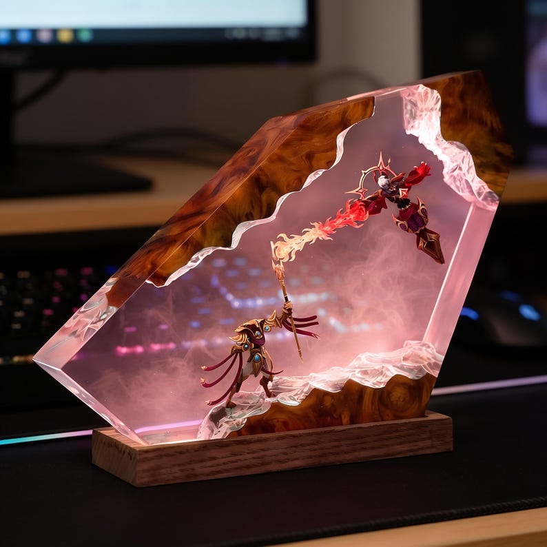 Azir Vs Xerath Resin Lamp, League of Legends LED Night Light, Lol Epoxy ...