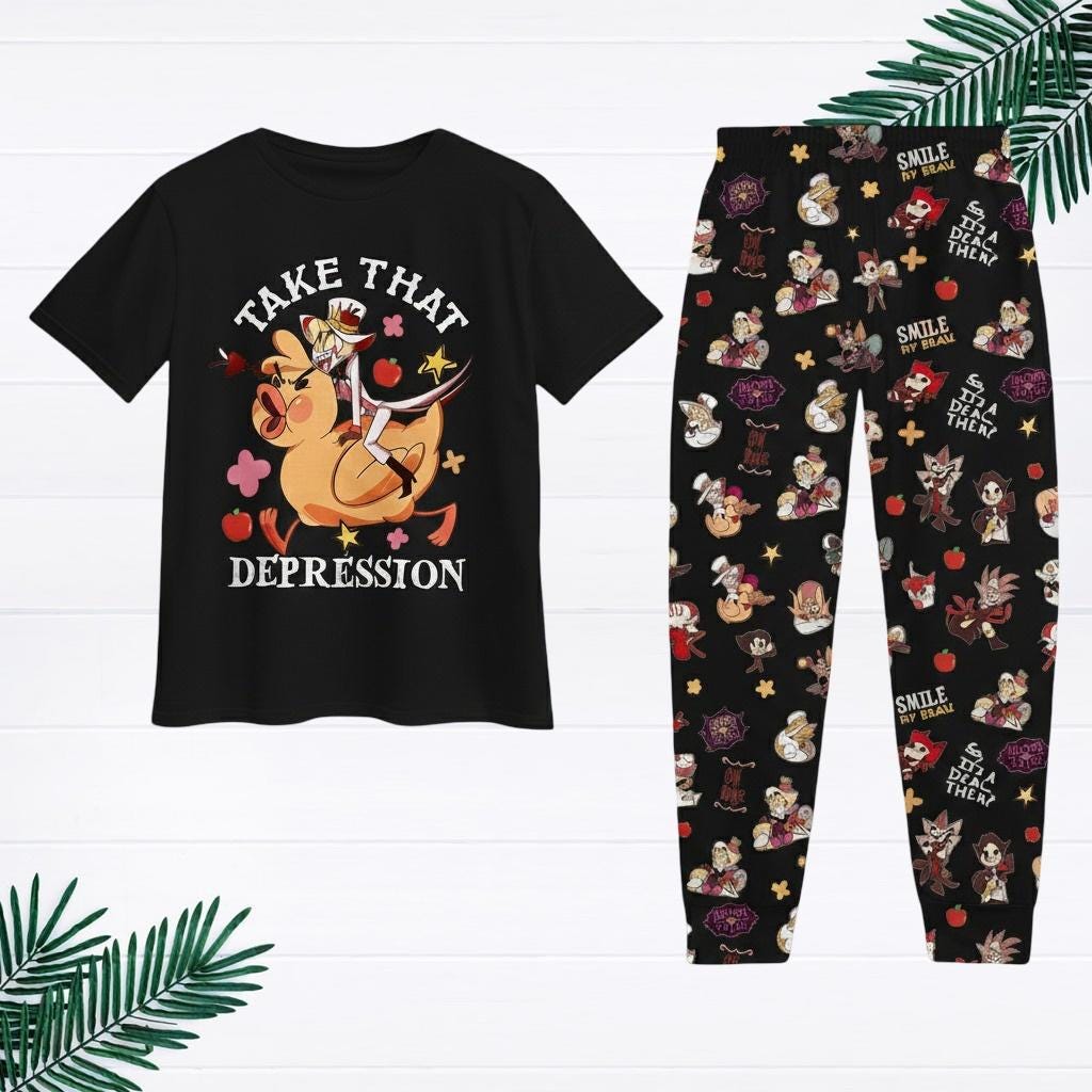 Discover Haz.bin Hotel Pajamas, Lucifer Pajamas Pants, Take That Depression Shirt, Habin Hotel Pajamas Set, Cute Animal Tee