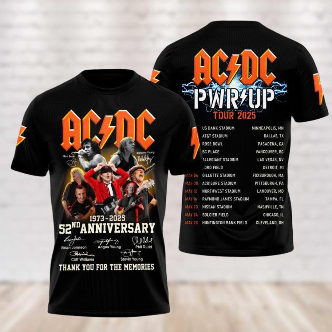 Acdc 52 Years Shirt, Pwr up World Tour Hoodie, Thank You for the ...