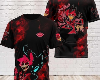 Camisa del hotel Alastor Hazbin, camisa de personaje del hotel Hazbin, camiseta del demonio de Alastor, camisa Vivziepop de Alastor, merchandising del hotel Hazbin, regalo para él