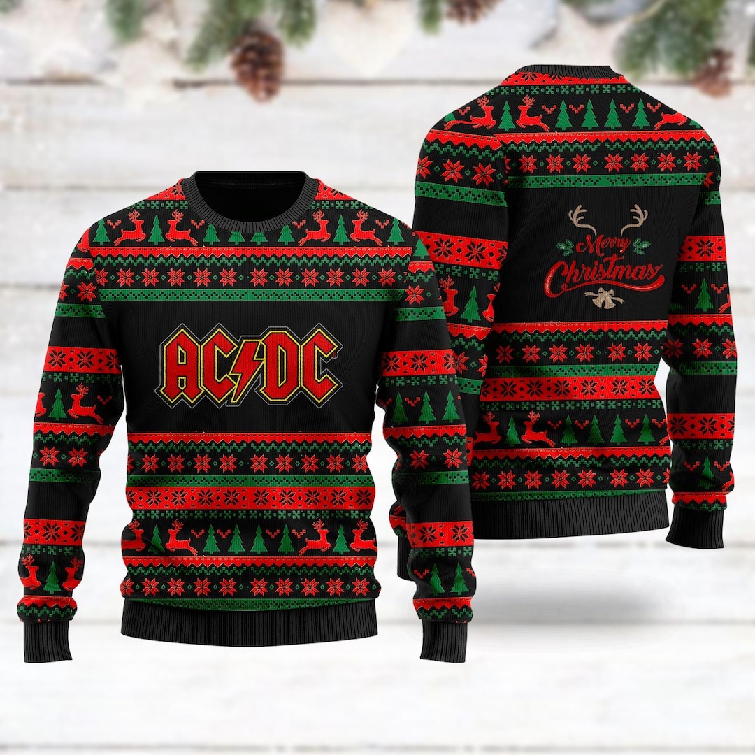 Christmas Acdc Band Sweater, Acdc Ugly Xmas Sweater, Acdc Rock ...