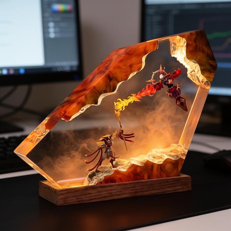 Azir Vs Xerath Resin Lamp, League of Legends LED Night Light, Lol Epoxy ...