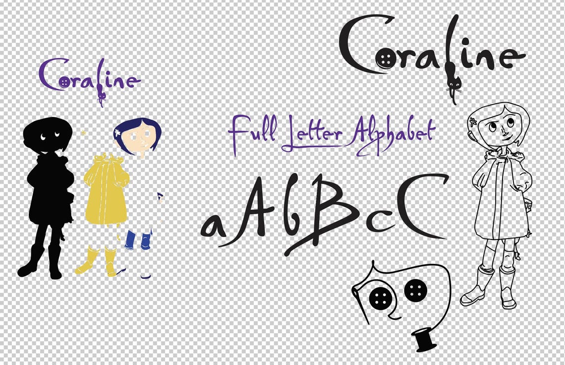 CORALINE Logo Vector PNG SVG Alphabet Included Instant Download Digital ...