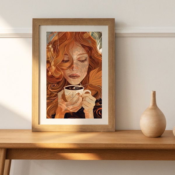 Affiche de café pour la cuisine Art Nouveau #25 | Téléchargement numérique imprimable | Affiche epresso | Jolie impression d’art de café