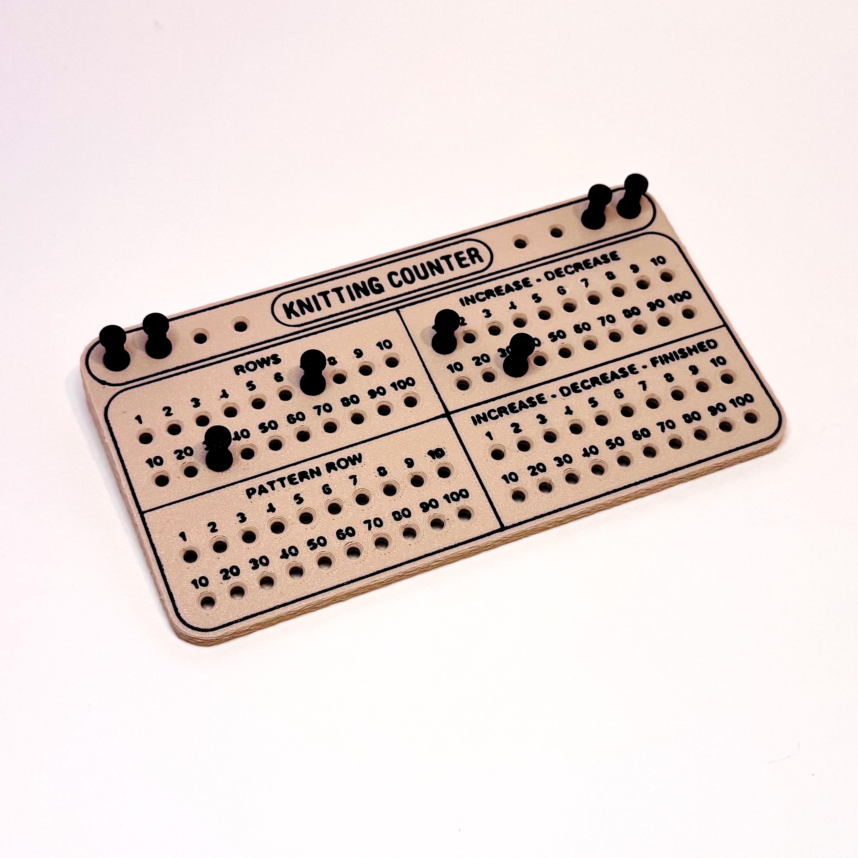 Knitting Counter - 3D Printed Row Tracker With Pegs for Crochet ...