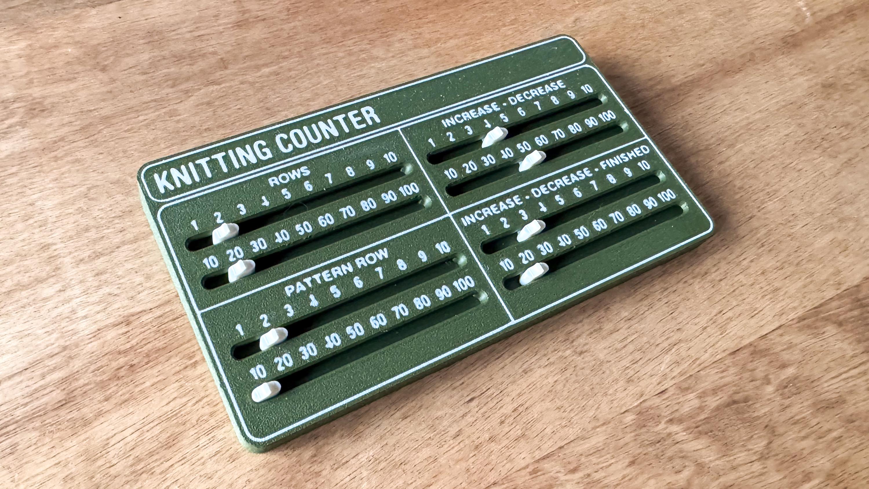 Travel Knitting Counter - 3D Printed Row Tracker With Sliders for ...