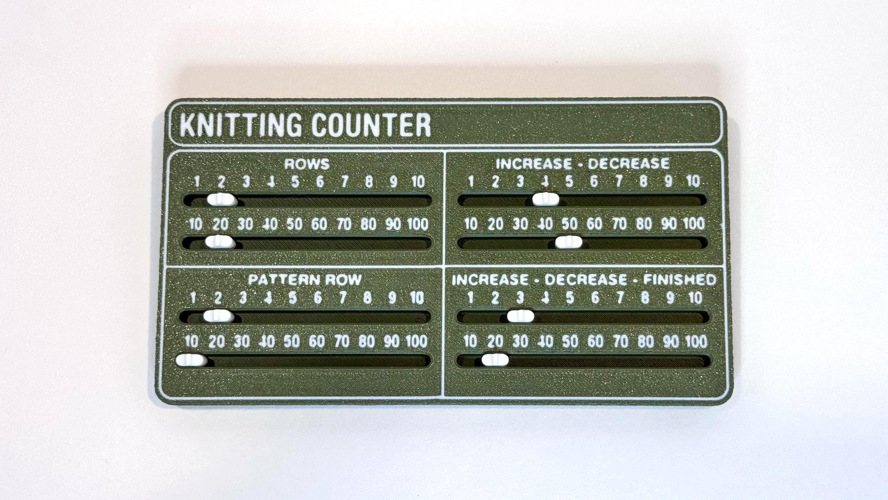 Travel Knitting Counter - 3D Printed Row Tracker With Sliders for Crochet, Weaving and Knitting ...
