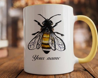 Custom bee mug bee gift honey bee lover gift bee Personalized, name mug Beekeeper, gift honeybee mug ,Bee Garden,grandma birthday, gift