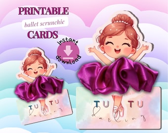 Printable Ballerina Scrunchie Holder Cards (PDF)