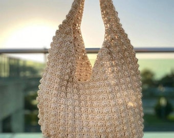 Bag Handmade Bag Knitted Bag Drawstring Bag Shoulder Bag