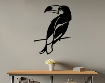 Handcrafted Parrot Metal Wall Art: Tropical Home Decor