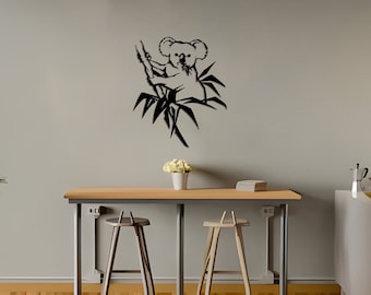 Koala Bear Metal Wall Art: Indoor Outdoor Decor