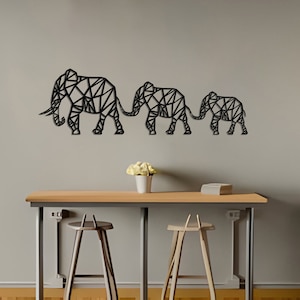 Elephant Metal Wall Art - Indoor Outdoor Use - Unique Home Decor Accent - Wildlife Wall Decor - Wall Sign - Wall Sculptureş Custom Size