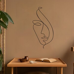 Line Woman Metal Wall Art: Modern Home Decor