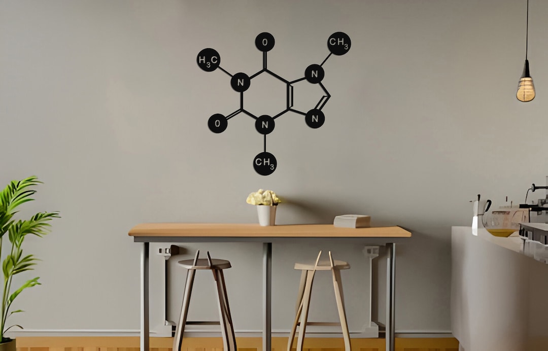 Caffeine Molecule Metal Wall Art: Coffee Lover Decor - Etsy