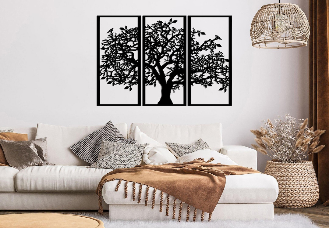 Tree of Life Metal Wall Art - 3 Piece Indoor Outdoor Decor - Etsy