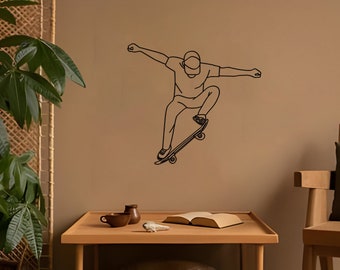 Skateboard Metal Wall Art: Indoor Outdoor Wall Decor