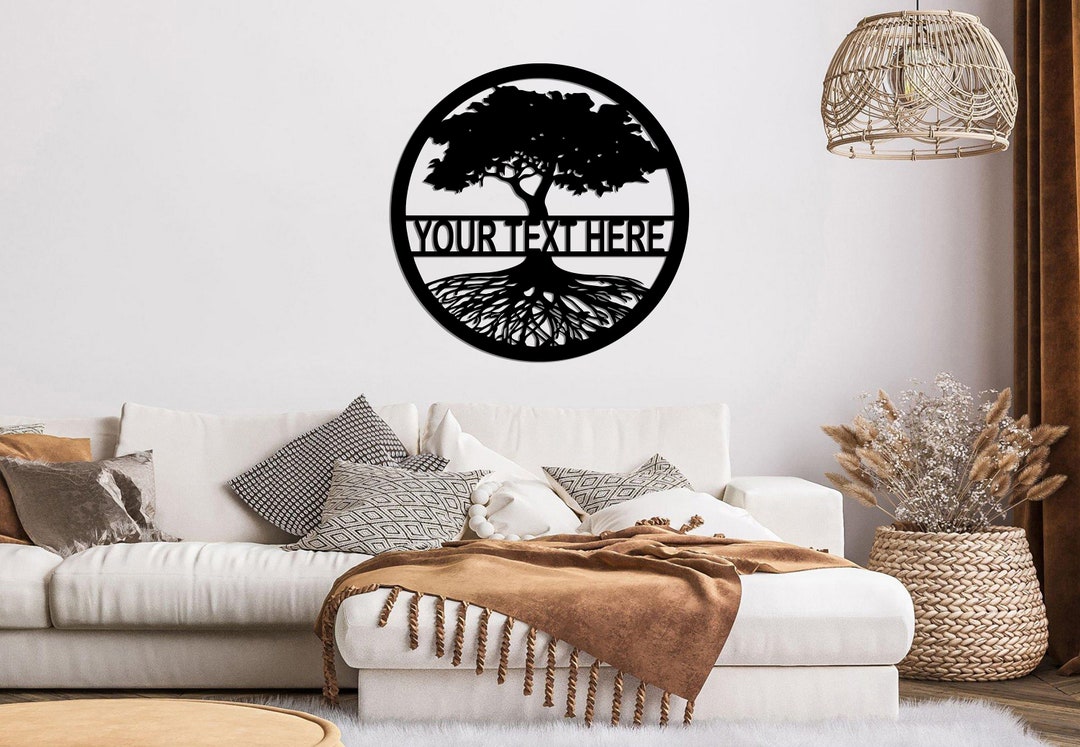 Personalized Family Tree Metal Wall Art: Custom Indoor Outdoor Decor - Etsy