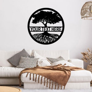 Family Tree Personalized Tree of Life Metal Wall Art - Metal Wall Decor - Perfect for Indoor and Outdoor Spaces - Wall Sign - Custom Size