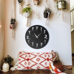 Bodybuilder Metal Wall Clock - Silent Movement - Floating 3D Effect - Gym Decor - Fitness Gift - 5 Color Options- Home and Office