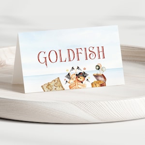 Pirate Birthday Food Tent Card Baby Birthday Food Place Card Pirates Food Display Card Lions Food Tent Card Baby Birthday Place Card Pirates