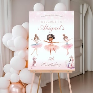 Ballerina Birthday Welcome Sign Ballet Birthday Sign Ballet Birthday Entrance Sign Ballerina Signage Girls Birthday Welcome Sign Ballet