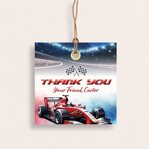 Race Car Birthday Thank You Card Racing Cars Birthday Editable Race Car ...