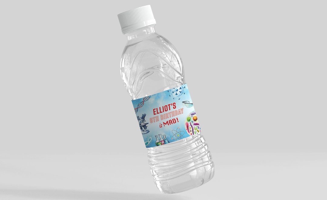 Science Water Bottle Labels Science Birthday Bottle Labels Boys ...