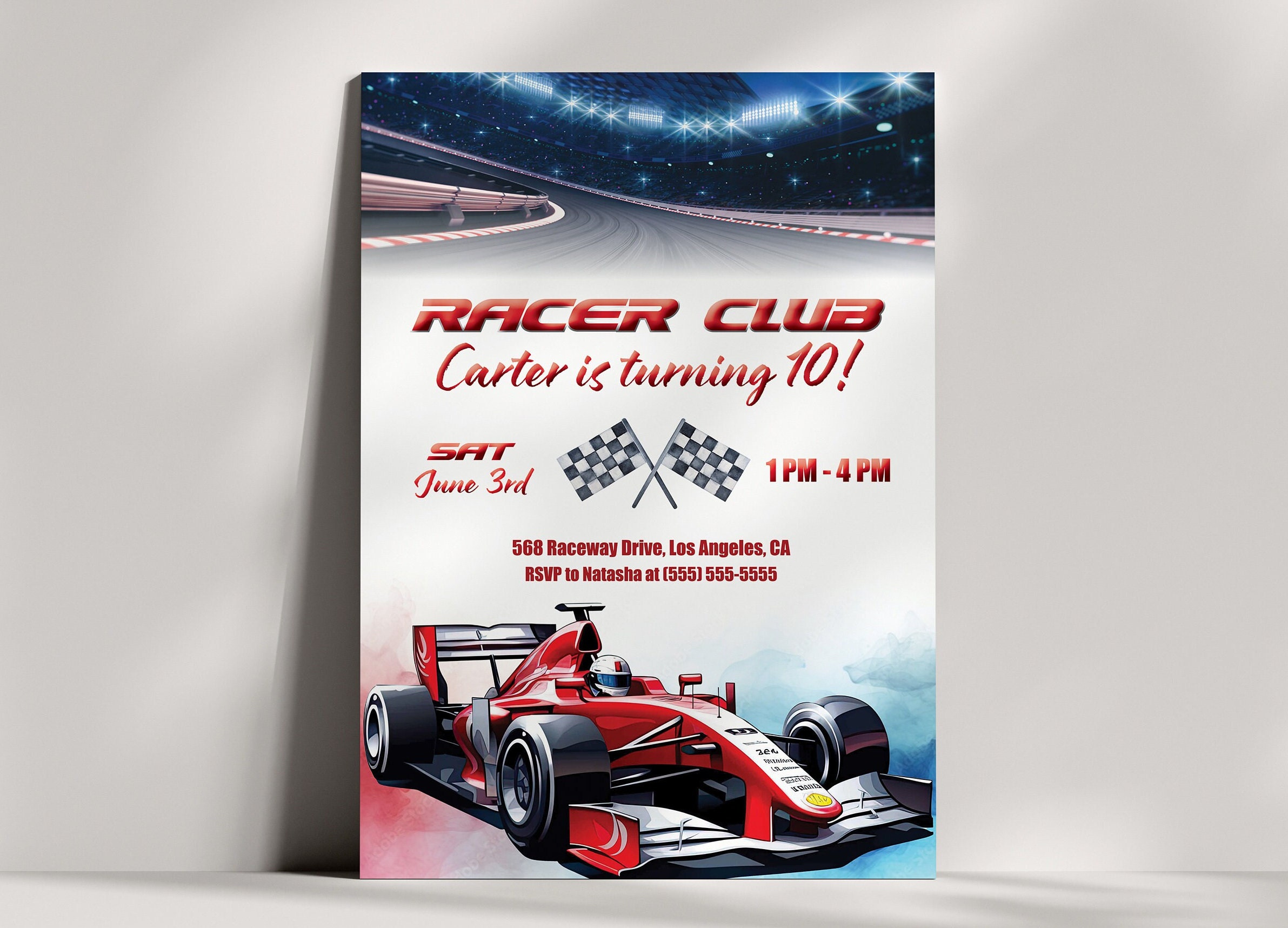 Invitations In Racing Example Racecar Birthday Invitation Boys Race Car Editable Template Racing Cars ...