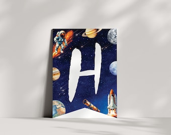 Outer Space Birthday Banner Space Hanging Decoration Happy Birthday Banner Space Birthday Letter Banner Planets Space Astronaut Banner