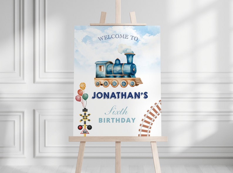 Train Birthday Backdrop Banner Boys Birthday Photo Backdrop Trains Wall ...