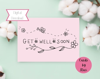 Get Well Soon Card | Printable Encouragement Message (Digital Download)