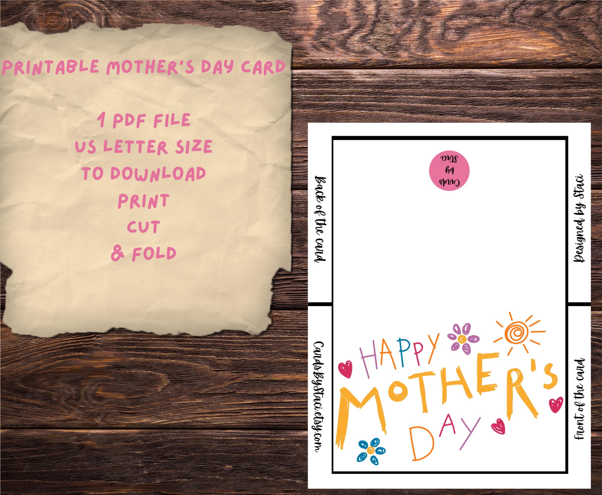 Mother's Day Card | Printable Greeting, Instant Download (digital ...