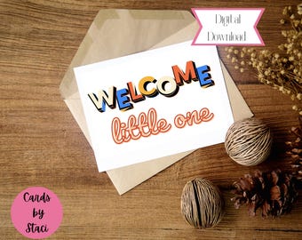 Welkom kleintje kaart | Babyshowergroet (digitale download)