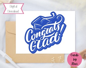 Graduation Card | Congrats Grad, High School, College (Digital Download)