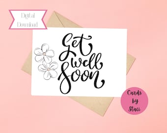Get Well Soon Card | Printable Encouragement Message (Digital Download)